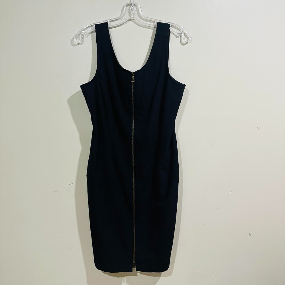 Franco Mirabelli Sleeveless Black midi dress,  size 10